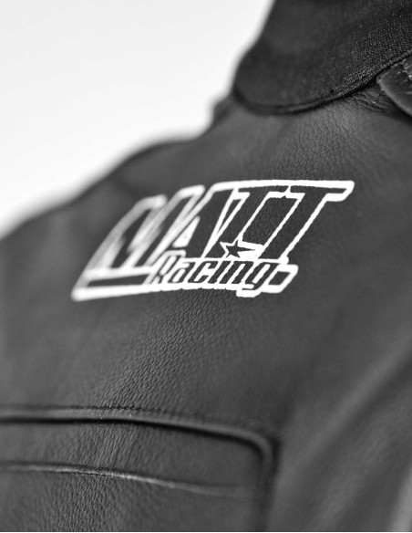 Combinaison de moto en cuir noire en 2 pièces, pour route et piste, certifiée CE AAA, compatible airbags in&motion et TechAir
