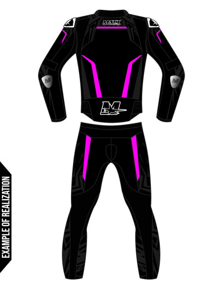 Custom 2-piece motorcycle suit made of cowhide or kangaroo leather, customizable, compatible with the in&motion airbag