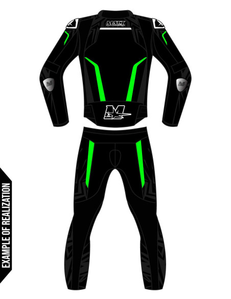 Custom 2-piece motorcycle suit made of cowhide or kangaroo leather, customizable, compatible with the in&motion airbag