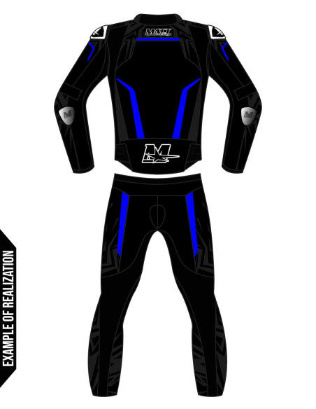 Custom 2-piece motorcycle suit made of cowhide or kangaroo leather, customizable, compatible with the in&motion airbag