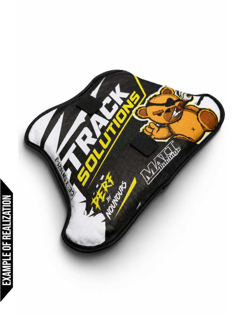 Customizable motorcycle chest protector compliant with CE EN 1621-3 standards