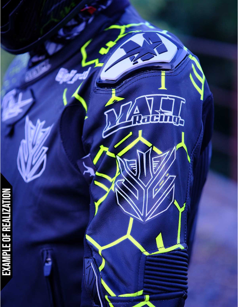 Motorcycle suit in cowhide or kangaroo leather, customizable, airbag compatible in&motion