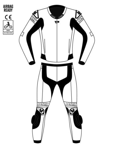 100% customizable ROAD GP motorcycle leather suit, 2 pièces