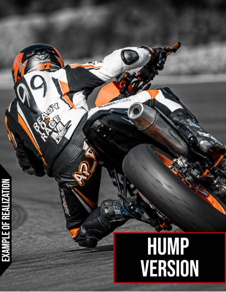 Motorcycle suit in cowhide or kangaroo leather, customizable, airbag compatible in&motion