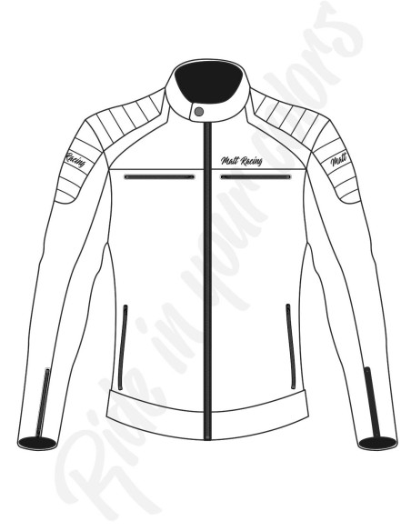 croquis vierge du blouson moto en cuir personnalisable free road de matt racing